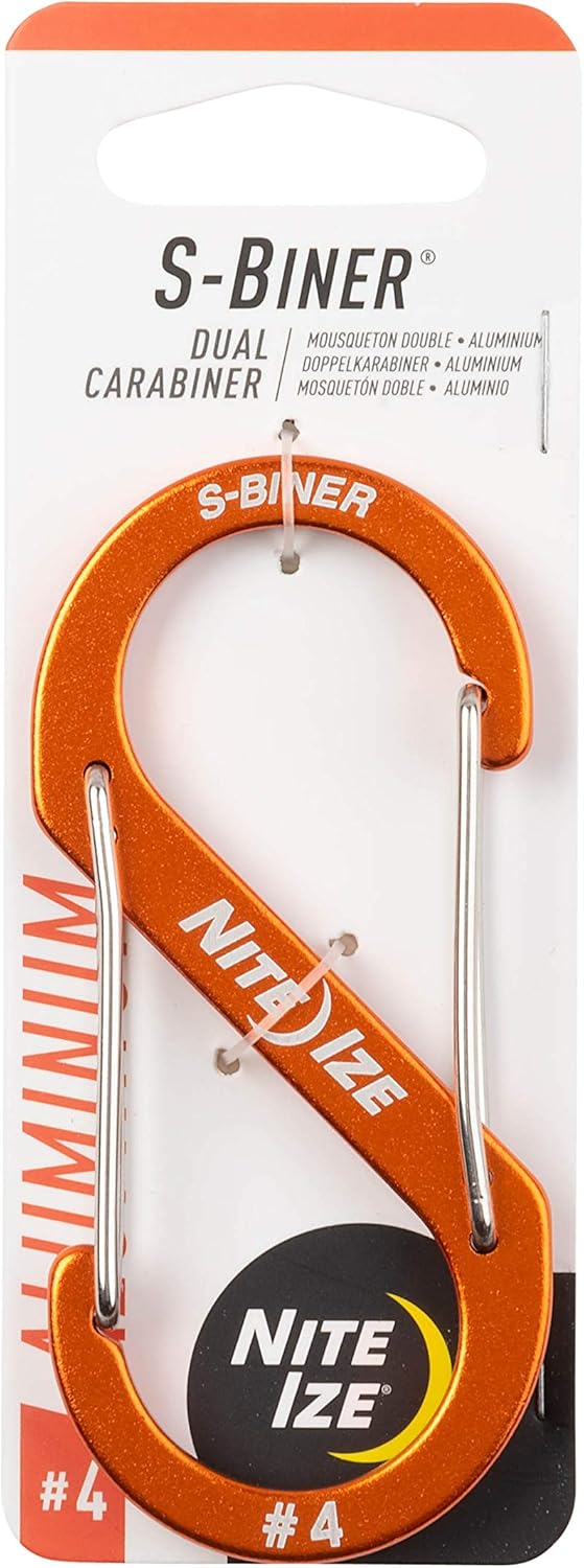 Nite Ize Size-4 S-Biner Dual Carabiner, Aluminum, Orange