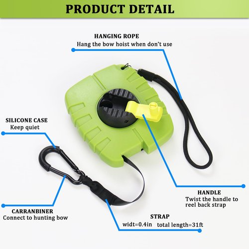 Seaperk Tree Stand Retractable Bow Hoist, Bow Rope, Bow Hunting Gear, Quick and Easy Reel Rope Up for Crossbow, Gun, Backpack, Rifle, Tree Stand Hunting Accessories