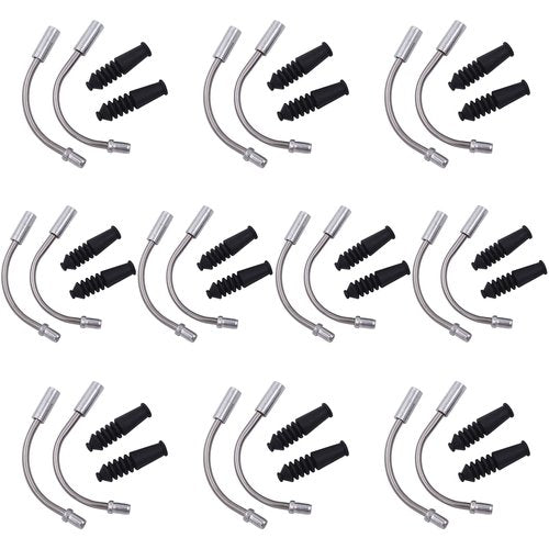 QidaiaLuck 40pc Bike Brake Noodle Cable Set, Stainless Steel & Rubber, Silver, Mountain & Road Bikes