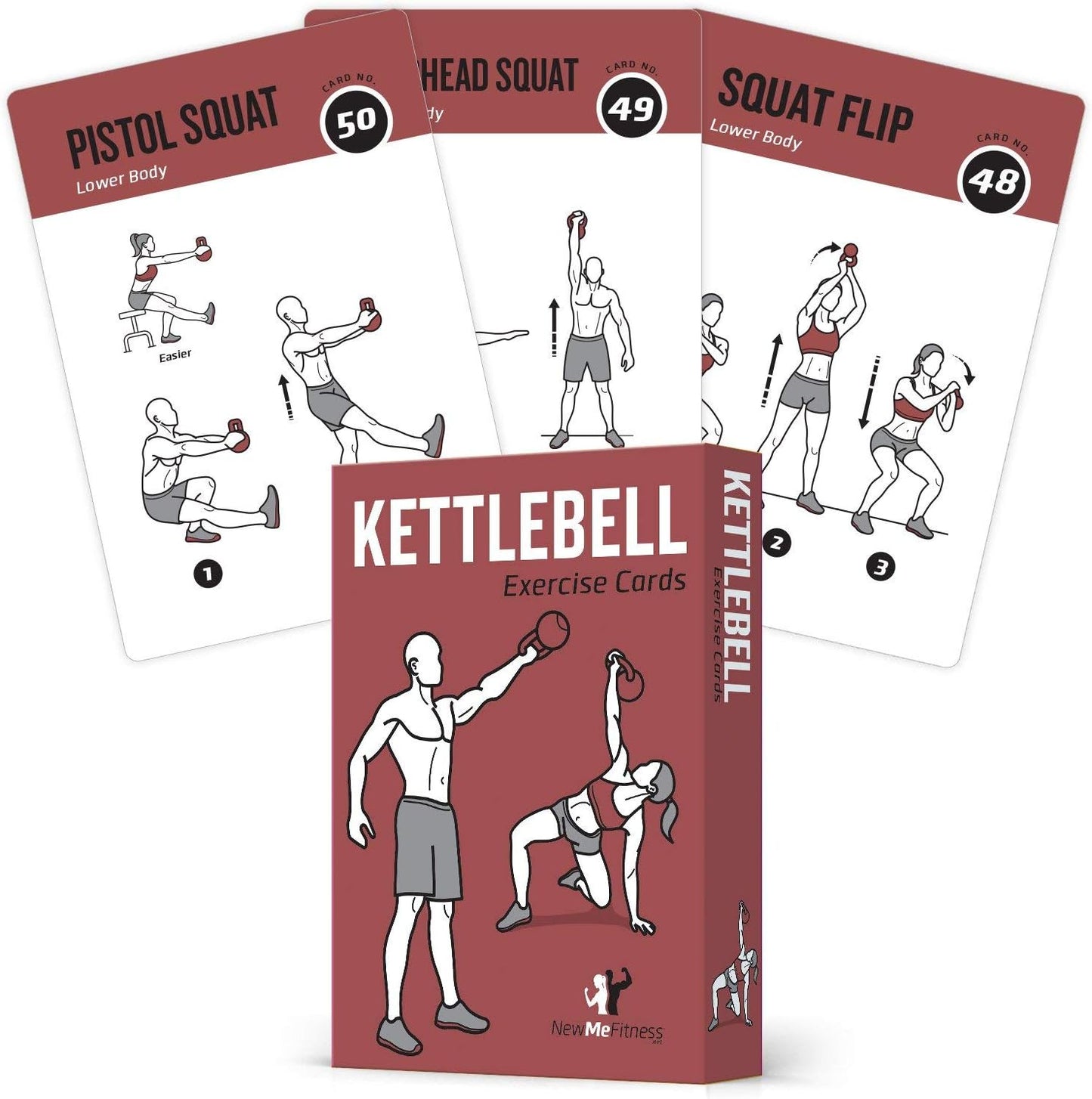 NewMe Fitness Yoga Pose Workout Cards, Instructional Fitness Deck for Women & Men, Beginner Fitness Guide to Training Exercises at Home or Gym