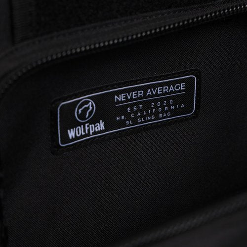 WOLFpak 9L Tactical Sling Bag Alpha Black - Compact Crossbody Backpack for Gym, Travel & EDC – Tactical Shoulder Bag with Multiple Pockets – Lightweight, Durable Sling Pack for Men & Women