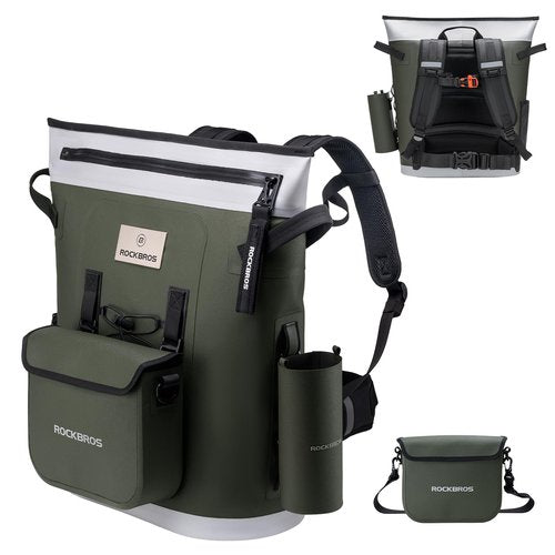 ROCKBROS Soft Cooler Backpack 36 Can Insulated Soft Sided Cooler Bag Leak-Proof with Removeable Pockets Portable for Picnic Beach Camping Outdoor Party