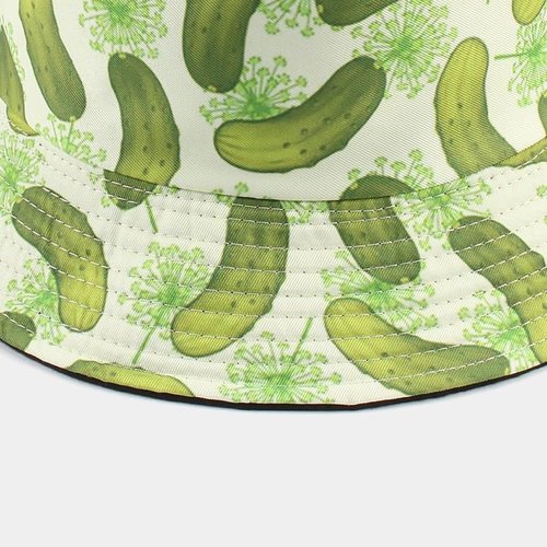 Quanhaigou Unisex Sun Hats, Fashion Beach Bucket Hat for Men Women,Summer Outdoor Boy's Girls Boonie Cap Breathable Packable (Cucumber)