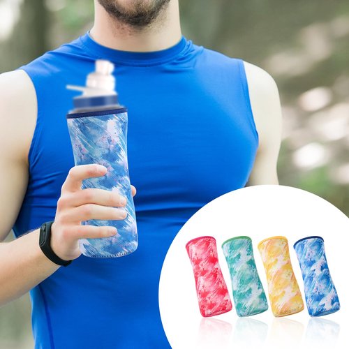 Lasuroa 4pcs 22oz Neoprene Insulated Water Bottle Cover Case - Temperature Retaining Accessories (Four-Color Smudged Version)