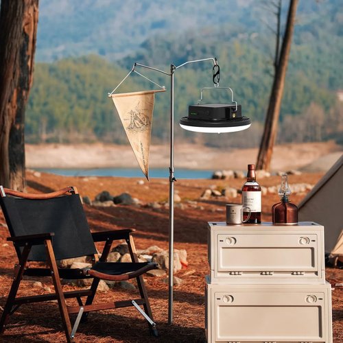 IODOO 16500mAh 60W Rechargeable Solar Camping Light 3000LM 2700/4000/6500K LED Camping Lantern Portable Waterproof Tent Light Solar Power Failure for Christmas Day Gift (Remote)