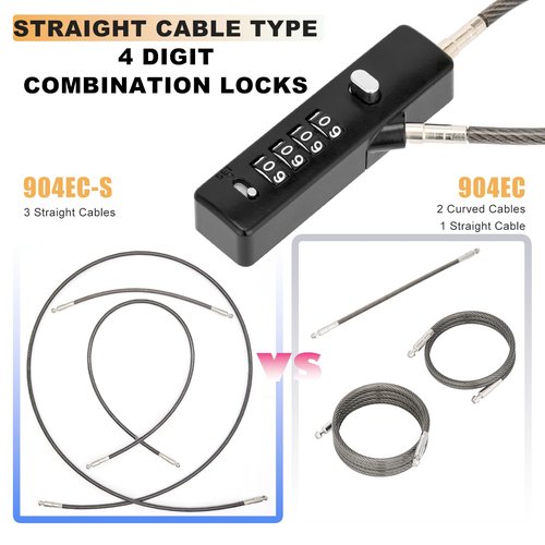 LOKORI Chain Lock, 1/5 Inch Diameter Thin Cable Combination Lock, with 3 Interchangeable Multi-Length Braid Steel Ropes, Wide Use for Small Bikes, Fence, Travel Luggage