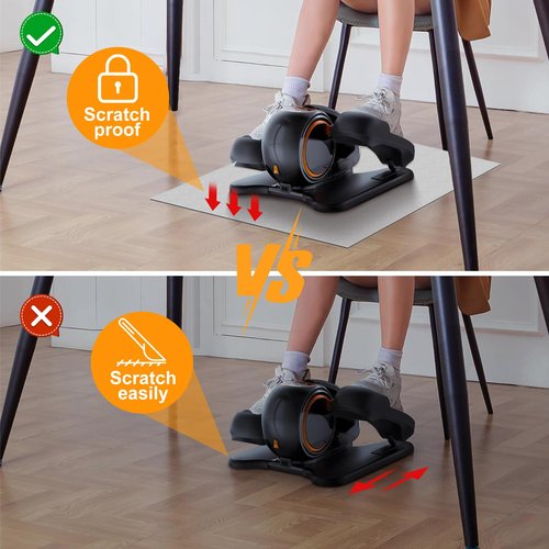 Non-Slip Workout Mat for Under Desk Ellipticals (19.7*23.6“) Ellipse Machine Exercise Non-slip Mat, Apply to Foot and Leg Pedal Exerciser for Seniors Fitness, Enhanced Stability and Floor Protection