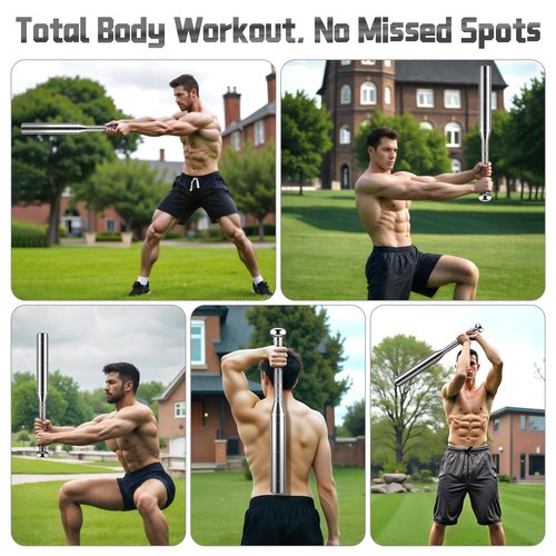 EAST MOUNT Adjustable Macebell Clubbell for Strength Training,6-in-1 Premium Steel Weighted Indian Clubbell for Full Body,Muscles, Shoulder/Grip/Forearm Training & Stretching