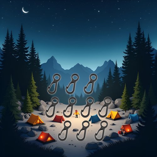 10Pcs Black Plastic Snap Clip Hook Camping Carabiner Buckle Outdoor Tent Accessories Multifunction Snap Hook Camping Equipment Tent Buckle Clips Tent Hooks for Lights Hanging to Canopy Heavy Duty