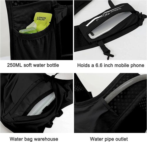 VelleyHiker Hydration Pack Lightweight Hydration Running Backpack for Men & Women, 6L Breathable Bike Rucksack for Cycling, Hiking, Outdoor Sports, and Travel