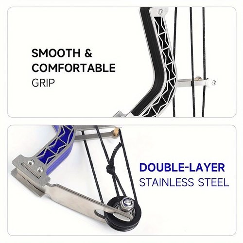 Archery Set Compound Bow Stainless Steel Training Bow Outdoor Sports Hunting Cool Stuff Professional Competition Black Style Length 10 inches