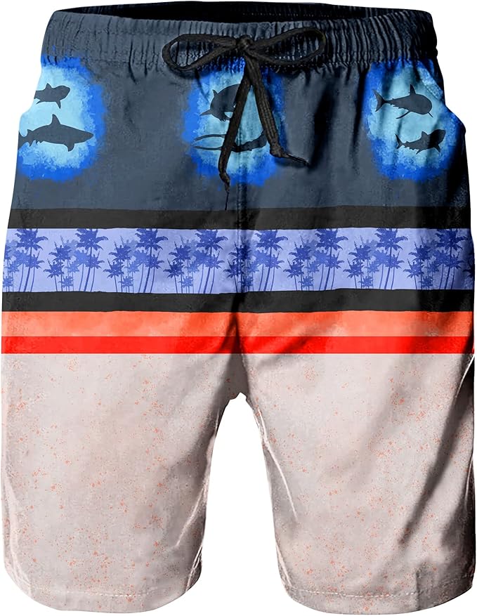 Mens Swim Trunks Quick Dry Board Shorts with Mesh Lining, Breathable Surf Beach Shorts Swimwear Bathing Suits