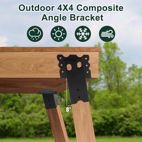 Deer Stand Brackets 4pcs,Outdoor 4"x 4" Compound Angle Brackets,Multi-Use Elevator Brackets for Outdoor Platforms,Deer Hunting Stands,Shooting Shacks and Tree Houses