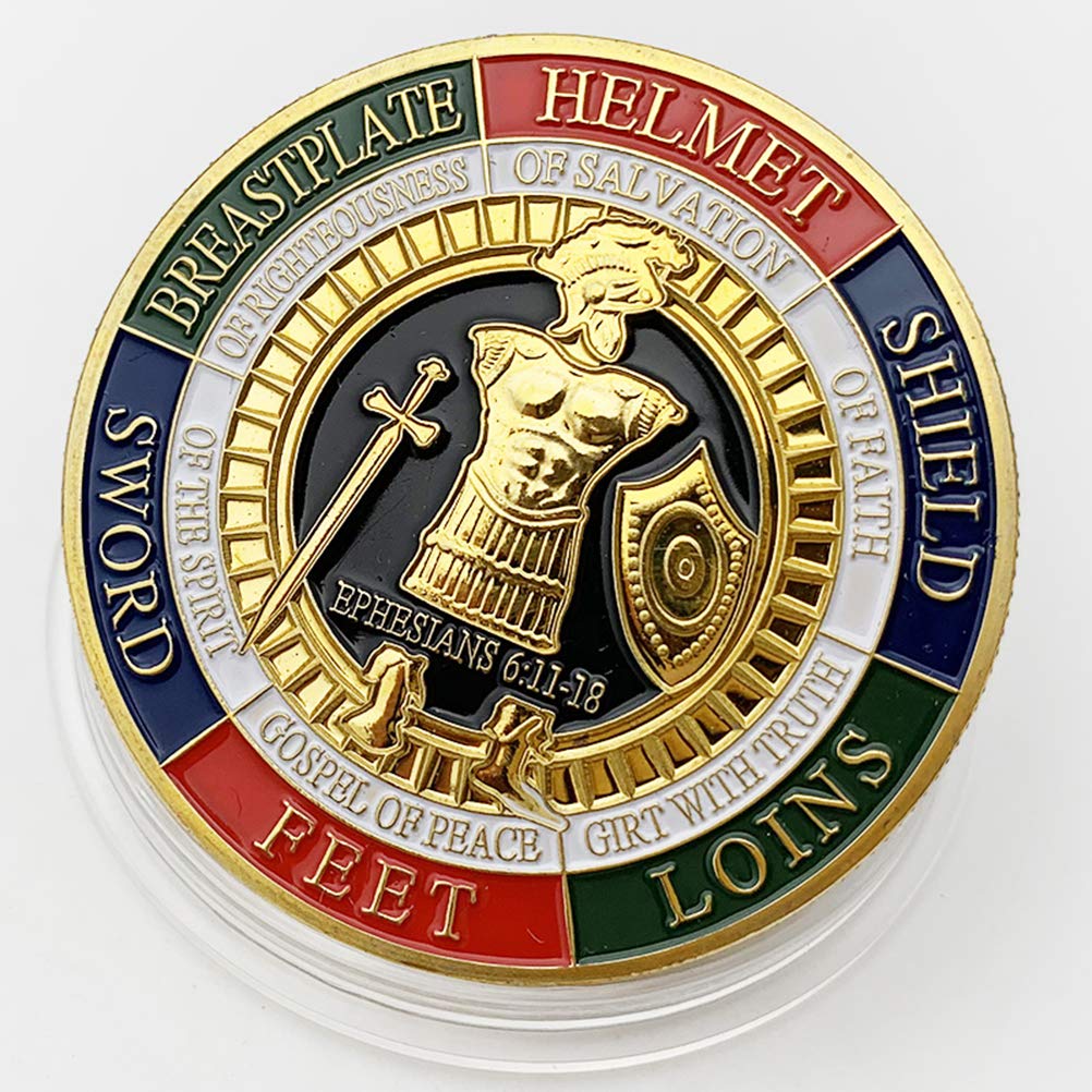 Armor of God Challenge Coin,Prayer Coin Collector's Medallion