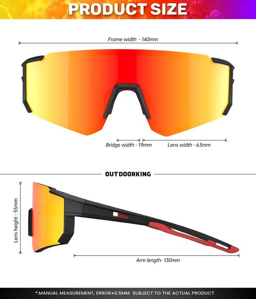 OUTDOORKING Polarized Sunglasses for Men and Women, Windproof and Lightweight UV400 Protection Sunglasses Designed for Cycling, Fishing, and Rock Climbing