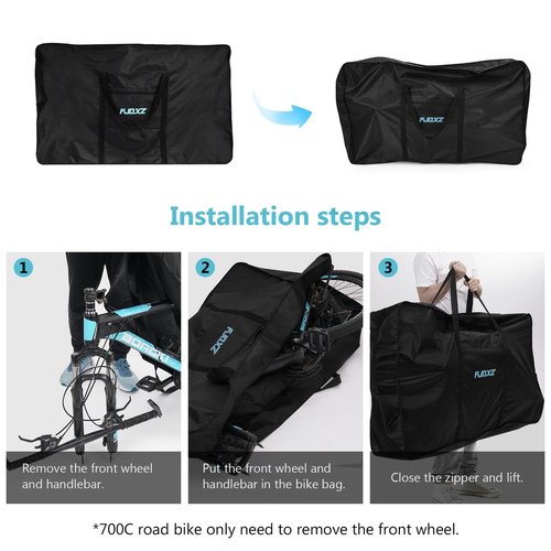 Elffthy 26 Inch Folding Bike Carrier Bag - 1680D Durable, Waterproof Bike Case for Air, Cars, Train Travel