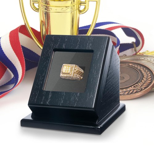 humberboat Wooden Championship Ring Display Case, Sports Ring Holder for Softball, Baseball, Basketball Fans, 1-Slot Storage Box for Multiple Rings, Showcasing Sports Souvenirs (Rings Not Included)