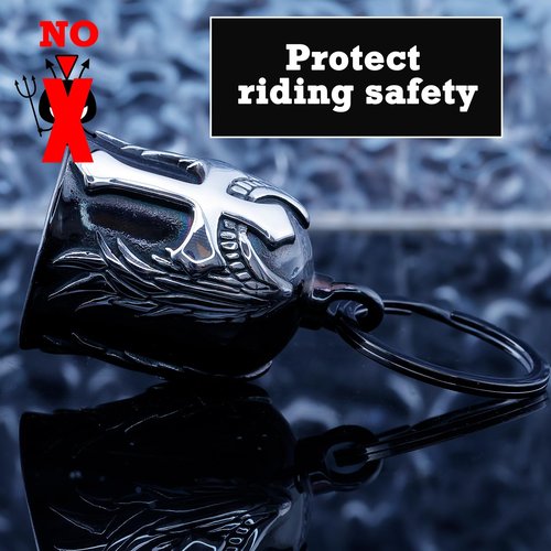 Motorcycle for Bells - Motorcycle Angel Bell for Men Women,Bell Biker Accessory,Guard Riding Safety (Cross Black) (Black Silver)