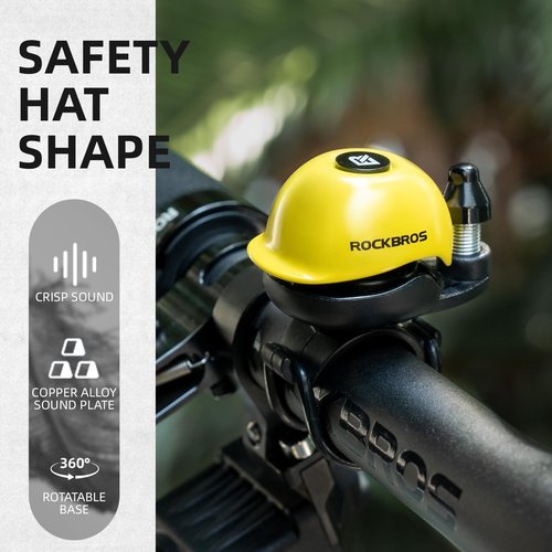 ROCKBROS Classic Bike Bell Bicycle Bell Mountain Bike Bells 80dB, Aluminum Alloy Rotatable Base, Fit for 0.86-1.34in/22-34mm Bicycle Handlebars,Pink