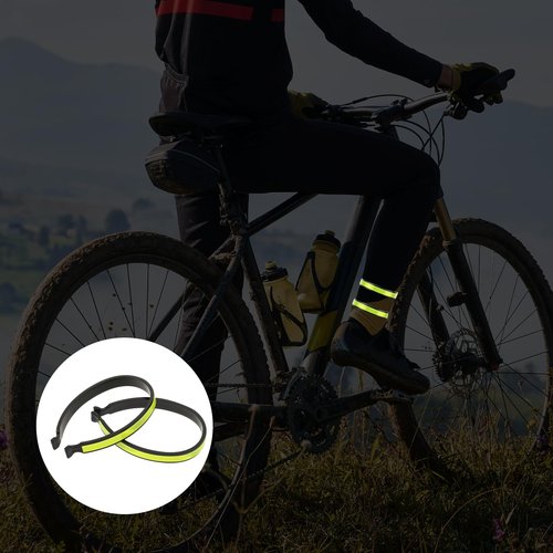 Psyqtsuary 2 Pcs Cycling Trouser Clips, Ankle Cuffs, Cycling Ankle Safety Band Reflective Bicycles Clip Pant Leg Cuff Clip Cyclings Trouser Wrap Clips (Fluorescent Green)