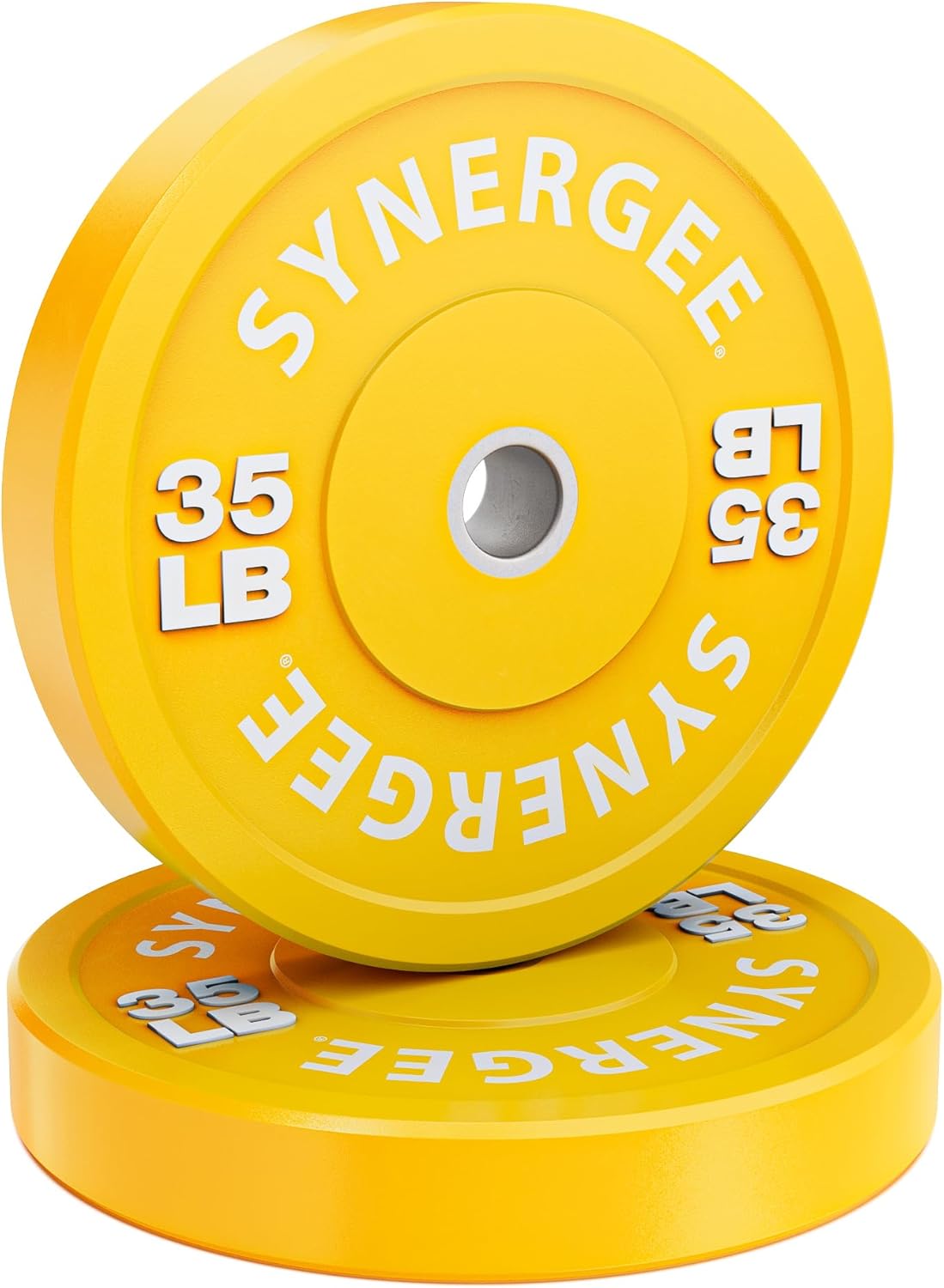 Synergee Bumper Plates – Durable Olympic Weight Plates, Low-Bounce Rubber for Strength Training, Powerlifting, and Functional Workouts.