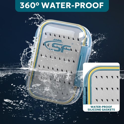 SF Small Waterproof Fly Box Double Sided Floating Fly Fishing Case Storage For Nymph Wet Dry Fly Flies Easy Grip Foam
