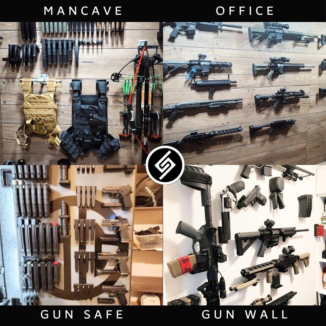 Spartan Mounts Compatible with Glock Magazines | Firearm Accessories, Wall Mount Mag Display for Gun Room, Ammo Storage, Gun Safe Armory Tactical.