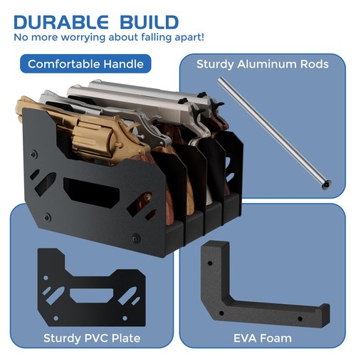 Gun Rack for Pistol, 4X Soft Foam Pistol Rack for Gun Safe, Cabinet, Storage, Durable Handgun Stand Organizer Accessories with Moisture&Scratch Resistance&Anti-Slip, Handgun Rack Stand Display Holder