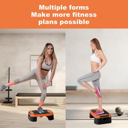 ZUETK 4-In-1 Aerobic Balance Board and Step Up Exercise Platform - Adjustable Multifunctional Balance Board Slant Board, Steppers for Exercise - Home Workout Non Slip Stepper Platform Orange