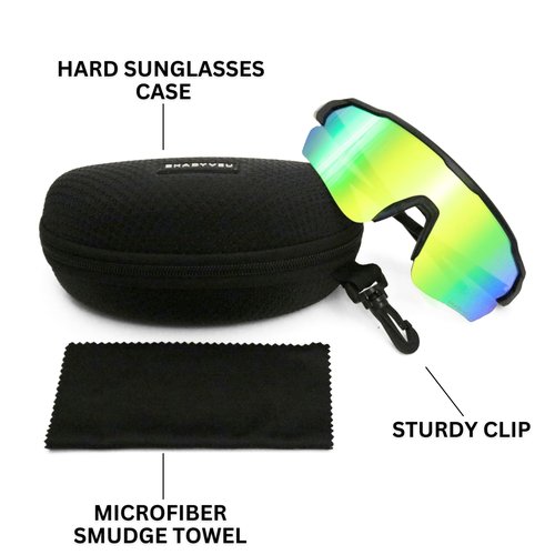 ShadyVEU Sports Sunglasses For Men Women, Running, Cycling, Baseball, Boating, Fishing & More | Half Frame AERROW Anti Glare UV400