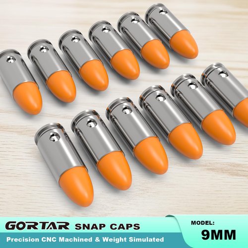 GORTAR 9mm Snap Caps Training Dummy Rounds Practice Safe Loading Firing Close to Real Weight -12 Pcs