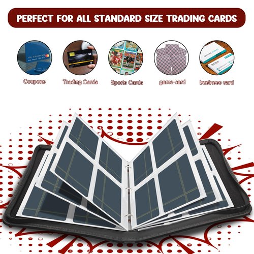 Baseball Card Binder 400 Pockets, HYMENEX Trading Card Binder 4-Pocket Fits 400 Cards with Removable Sleeves for Baseball/Sports/Game Cards
