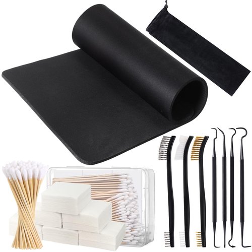 Nuanchu 6 Pack Cleaning Supplies Kit Include Cleaning Mat Cleaning Patches with Box and 6 Inch Cleaning Swabs, Brushes and Cleaning Picks for Cleaning Supplies