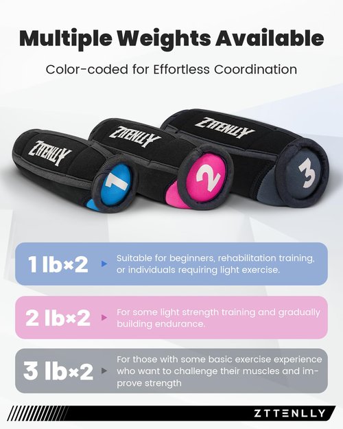 ZTTENLLY Hand Weights Sets for Walking -Light Gray 3lb Large size Soft Walking Weights sets for Women & Men in Physical Therapy, Jogging, Running, and Aerobics