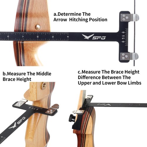 SPG Bow Square Bow Level Kit 2-Pack - Archery String Level Turning Kit and T-Shape Measurement Tool for Recurve and Compound Bows (Yellow)