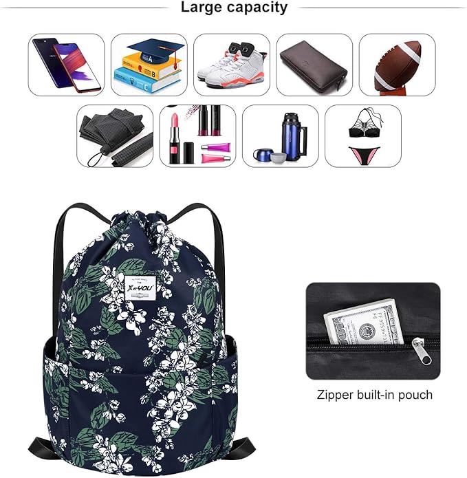 XEYOU Drawstring Sports Backpack Lightweight Gym Yoga Sackpack Shoulder Rucksack Casual Outdoor Daypack for Women and Men