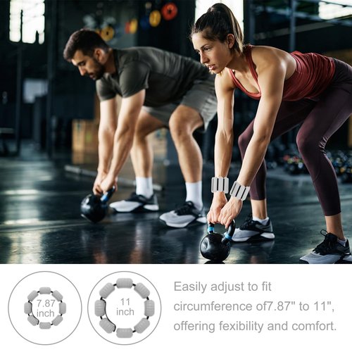 Wrist & Ankle Weights for Women, Wearable Strong Arm & Leg Weights Set of 2(1Lbs Each), Freely Removable, Ankle Weights for Walking, Yoga, Dance, Gym (Pale Gray)