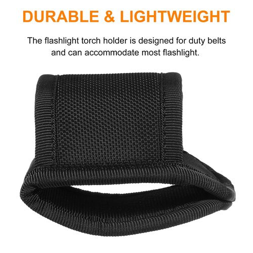 HARFINGTON Flashlight Holder Open Top D Cell Torch Nylon Compact Light Carrier Case fit 1" Dia. Flashlight for Duty Belt