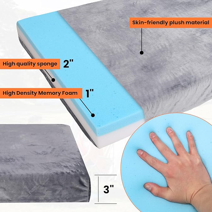 Memory Foam Camping Mattress,3 Inch Thick Portable Floor Mat for Adult Waterproof Sleeping Mat Roll Up Floor Mattress Foldable Backpacking Travel Bed for Hiking,Guest Bed