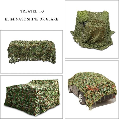 DUNCHATY Camo Netting, Camouflage Mesh Netting for Hunting Blinds, Woodland Mesh Perfect Camonetting for Camping Shooting Hunting, Military Theme Party Decoration Sun Shade Outdoor