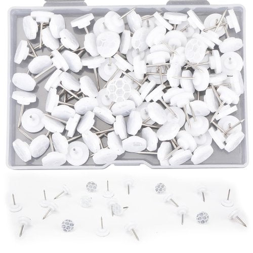 XIHIRCD 100pcs Reflective Tacks for Trail Marking, Box Package Reflective Trail Tacks Thumb Tacks Glow in The Dark Tacks Tree Markers for Hunting Camping Hiking Survival Outdoors(Silver)