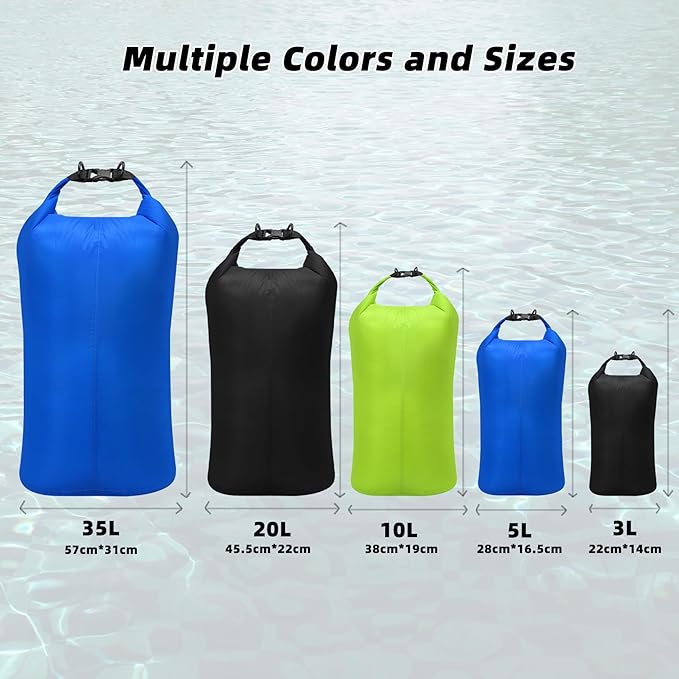Desoto Waterproof Dry Bag - Roll Top Waterproof Backpack Sack Keeps Gear Dry, PU5000mm, for Kayaking,Boating, Hiking, Camping (Green, 35L)
