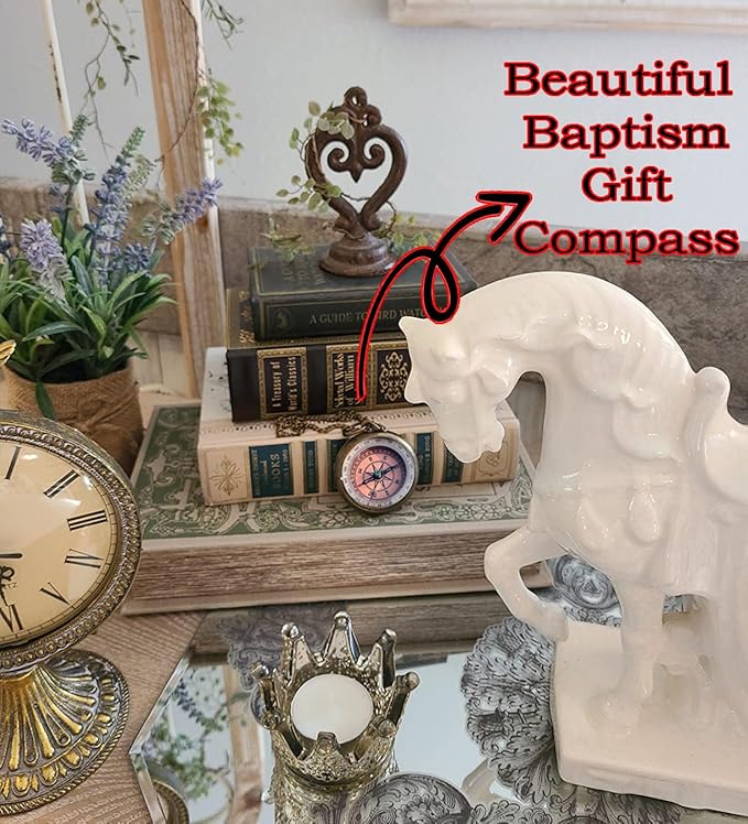 to My Son Compass with Wooden Box-Mom to Son Compass–Father to Son Gifts- to My Grandson -Graduation Day Gifts for Son-Birthday, Baptism, Graduation, Confirmation, Communion Compass for Women Men