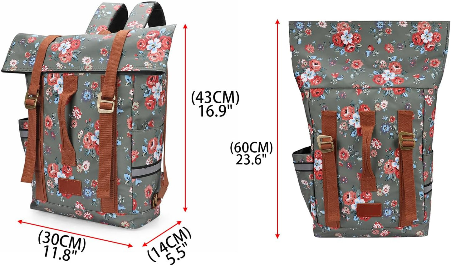 TOURBON Water Resistant Bike Bag Convertible Backpack with Laptop Compartment, Lightweight Quick-clip Bicycle Rear Rack Pannier for Men
