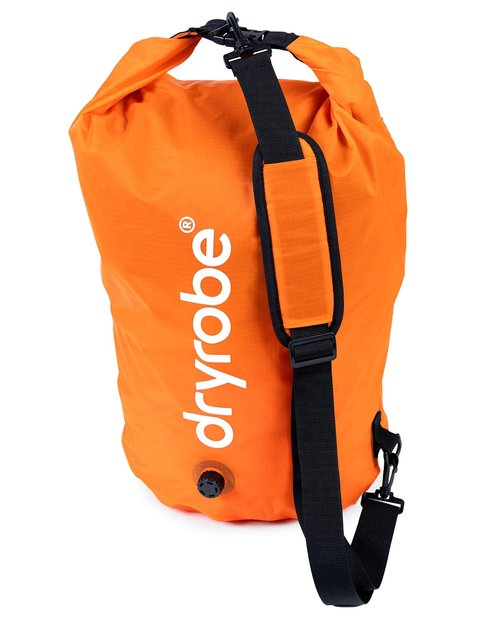 Dryrobe Travel Compression Bag - Large Compact Waterproof Bag for Travel & Sports Storage - Wet Bags for Swimming/Surfing/OCR - Stuff Sack for Wet Clothes with Roll Up Closure - 33 L - Orange