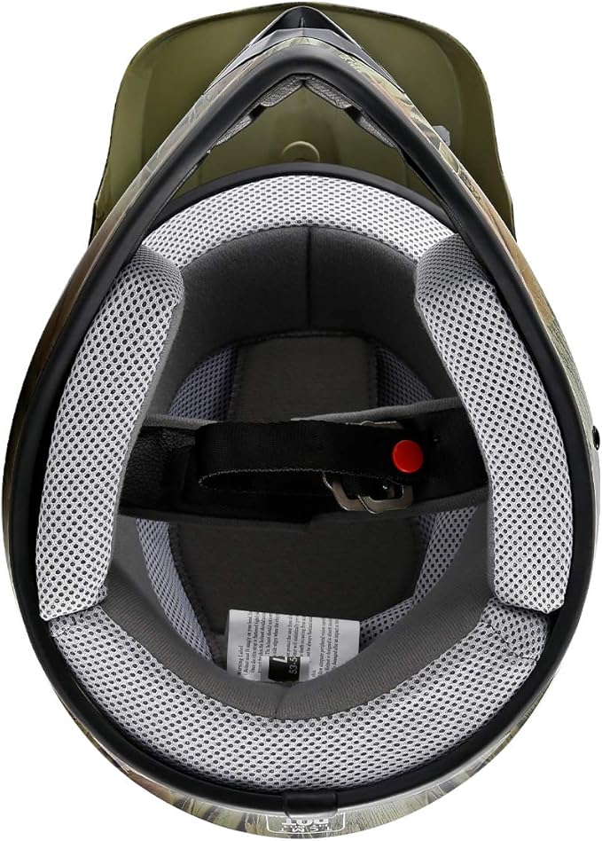 TCT-MOTORPARTS DOT Youth Kids Motocross ATV Helmets Offroad Street Dirt Bike Go-Kart BMX MX Full Face Helmet Forest X-Large Size