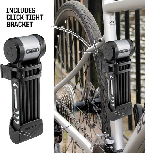 Kryptonite Kryptolok 685 Folding Bike Lock, Compact Lightweight High Security Anti-Theft Foldable Bicycle Lock with 2 Keys and Mount for E-Bikes Scooter Road Mountain Bikes, 85cm (33 in)