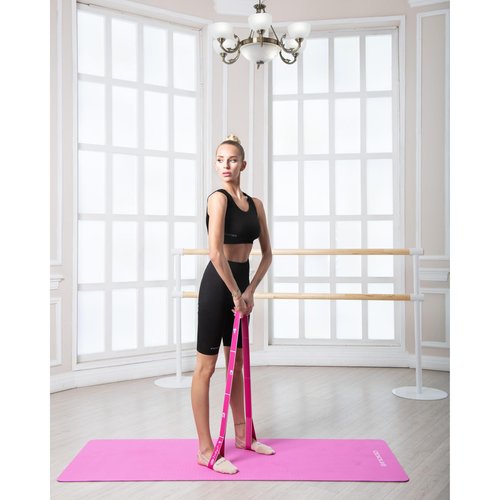 8-Loop Resistance Stretch Band – Elastic Fitness Strap for Yoga, Pilates, Dance, Rhythmic Gymnastics & Physical Therapy (Pink)