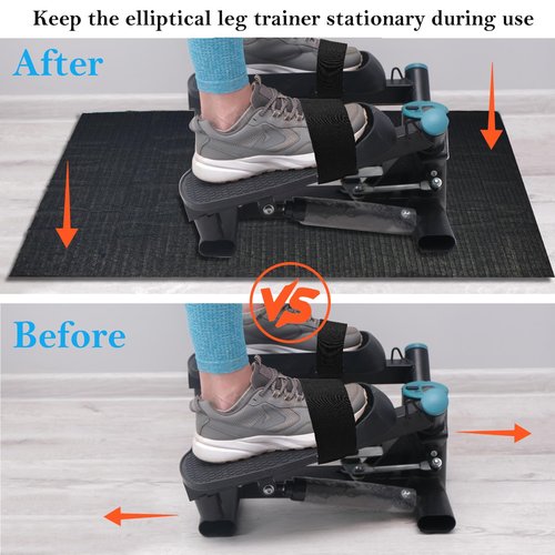 Non-Slip Ellipse Leg Exerciser Machine Mat, 28×63 Inch Under the Desk Elliptical Workout Mat Seniors Ellipse Fit Accessories for Leg Training Seated Foot Pedal Exerciser Equipment, Protect Floor
