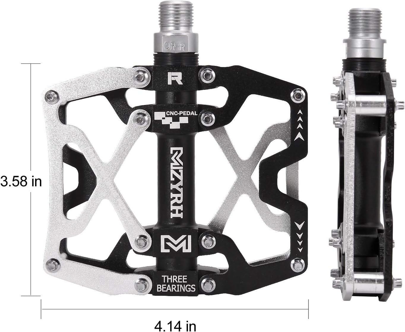 Mountain Bike Pedals, Ultra Strong Colorful CNC Machined 9/16" Cycling Sealed 3 Bearing Pedals
